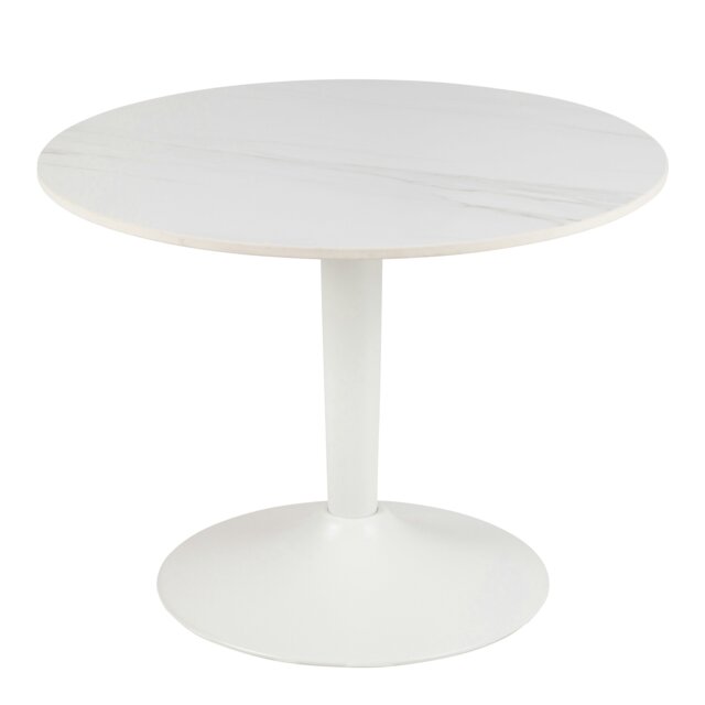 Rackhams Malta Ceramic Round Coffee Table in White 60x45cm - 1 - White - White - image 1
