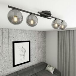 Rackhams KAIRO Ceiling lamp 4 x E14 Black with Graphite Shade - thumbnail 4