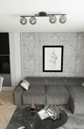 Rackhams KAIRO Ceiling lamp 4 x E14 Black with Graphite Shade - thumbnail 3