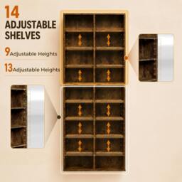 Rackhams 640 CD Storage Unit 360 DVD Storage Tower w/ 18 Compartments Rustic Brown - Freestanding - Modern - 78.5 - thumbnail 5
