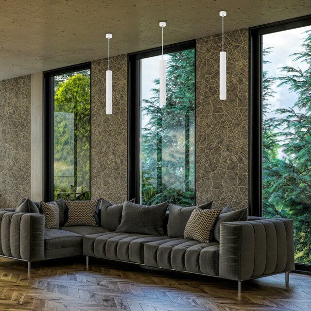 Rackhams Hudson Pendant Lamp Hand Made High Quality Elegant Cylindrical Design With Matt White Finish - image 1