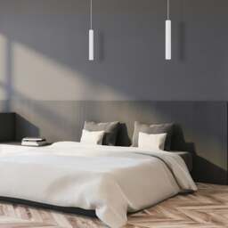 Rackhams Hudson Pendant Lamp Hand Made High Quality Elegant Cylindrical Design With Matt White Finish - thumbnail 4
