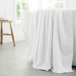 Rackhams Soft Zero Twist Spa Cotton Towel White - Bath Sheet - White - thumbnail 1