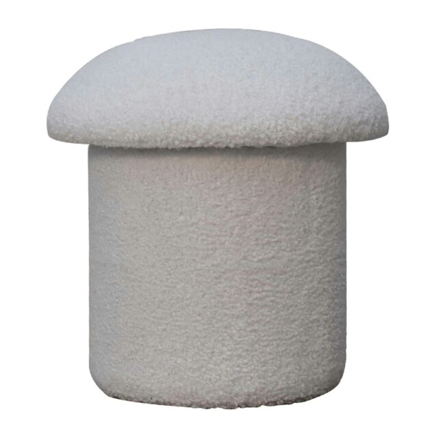 Rackhams White Boucle Mushroom Footstool - image 1