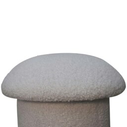 Rackhams White Boucle Mushroom Footstool - thumbnail 3