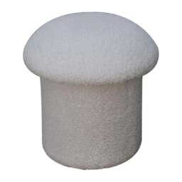 Rackhams White Boucle Mushroom Footstool - thumbnail 2