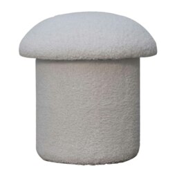 Rackhams White Boucle Mushroom Footstool
