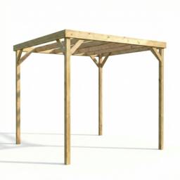 Rackhams Box Wooden Garden Pergola Kit - Natural (Light Green) - 3m x 3.6m - thumbnail 2
