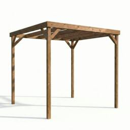 Rackhams Box Wooden Garden Pergola Kit - Natural (Light Green) - 3m x 3.6m - thumbnail 4
