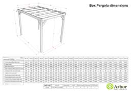 Rackhams Box Wooden Garden Pergola Kit - Natural (Light Green) - 3m x 3.6m - thumbnail 3