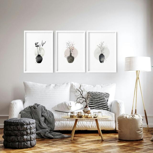 Rackhams Living Room Prints - Set of 3 wall art prints - 20 x 30 in / 50 x 76 cm - Polyester Canvas 260 gsm - Canvas wrapped - image 1