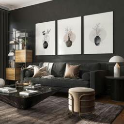 Rackhams Living Room Prints - Set of 3 wall art prints - 20 x 30 in / 50 x 76 cm - Polyester Canvas 260 gsm - Canvas wrapped - thumbnail 2