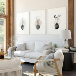 Rackhams Living Room Prints - Set of 3 wall art prints - 20 x 30 in / 50 x 76 cm - Polyester Canvas 260 gsm - Canvas wrapped - thumbnail 3