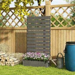 Rackhams Raised Bed for Garden, Planter with Trellis for Climbing Plants, Vines, Planter Box with Drainage Gap, Dark Grey - thumbnail 2
