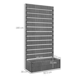 Rackhams Raised Bed for Garden, Planter with Trellis for Climbing Plants, Vines, Planter Box with Drainage Gap, Dark Grey - thumbnail 3