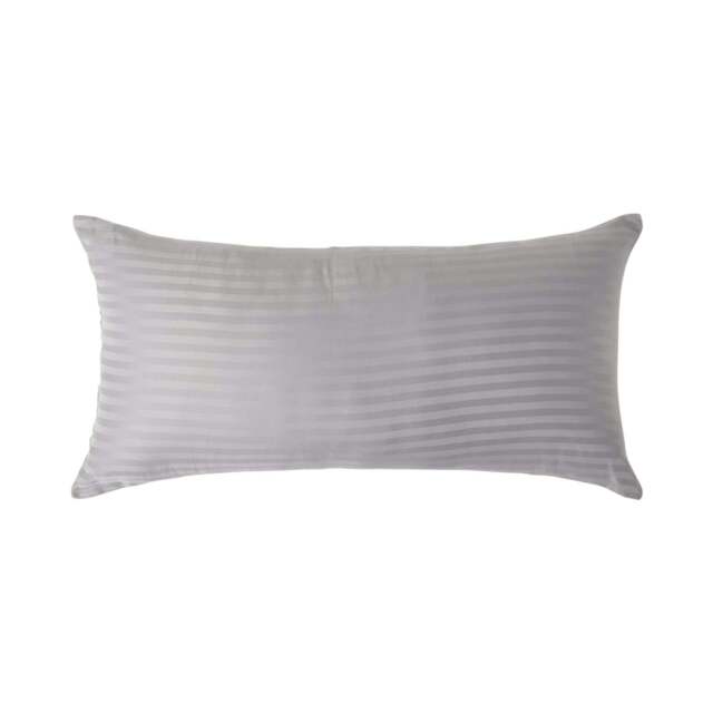 Rackhams Silky 330 TC Egyptian Cotton Satin Stripe Pillowcase, European Size - Grey - 40 x 80 cm - image 1