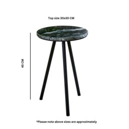Rackhams Miel Side Table With Black Marble Top & Metal Legs - 30x30x45 CM (LxDxH) - Wood - 1 - thumbnail 6