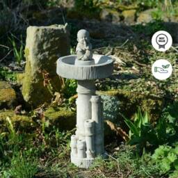 Rackhams Bamboo Design Stone Cast Birdbath - thumbnail 6