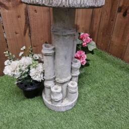 Rackhams Bamboo Design Stone Cast Birdbath - thumbnail 5