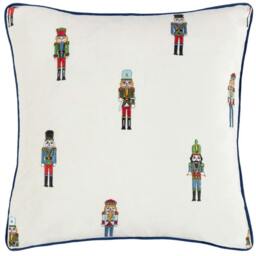 Rackhams Classic Embroidered Nutcracker Christmas Cushion Cover - Multicoloured - 43cm x 43cm - Multicoloured - 100% Polyester