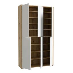 "Rackhams Alice Springs Shoe cabinet with 6 Doors Push-to-Open in Artisan Oak and Light Grey Doors - Matt - Standard - Artisan Oak & Light Grey " - thumbnail 5