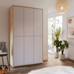 "Rackhams Alice Springs Shoe cabinet with 6 Doors Push-to-Open in Artisan Oak and Light Grey Doors - Matt - Standard - Artisan Oak & Light Grey " - thumbnail 1