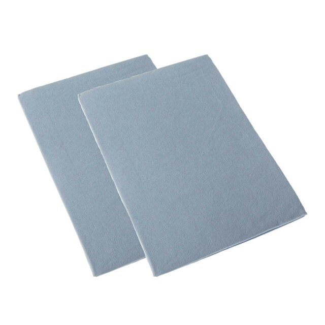 Rackhams Brushed Cotton Fitted Cot Sheet Pair 100% Cotton - Blue - 70 x 140 cm - image 1