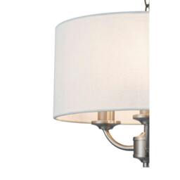 Rackhams Winston 3 Light Faux Linen Shade Pendant Light - Brass - thumbnail 4