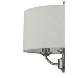 Rackhams Winston 3 Light Faux Linen Shade Pendant Light - Brass - thumbnail 5
