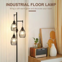 Rackhams Industrial 3-Light Floor Lamp Dimmable Standing Lamp - thumbnail 6