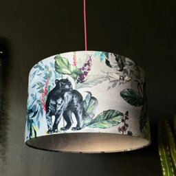 "Rackhams Handmade Velvet Lampshade in Dust - Table / Floor Lamp - 25cm diameter x 25cm Height (10"" x 10"")" - thumbnail 1