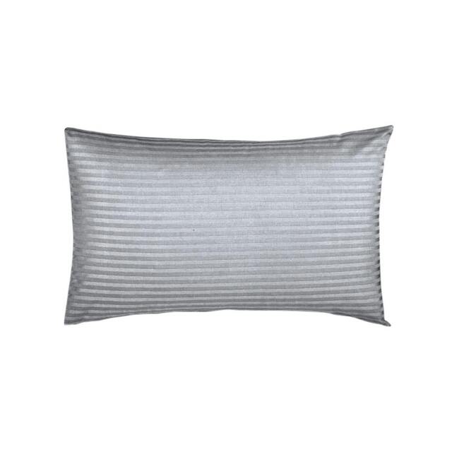 Rackhams 540 Thread Count Satin Stripe Housewife Pillowcases (Pair) - Platinum - One Size - Platinum - 100% Egyptian Cotton - image 1