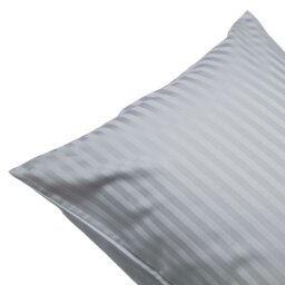 Rackhams 540 Thread Count Satin Stripe Housewife Pillowcases (Pair) - Platinum - One Size - Platinum - 100% Egyptian Cotton - thumbnail 3