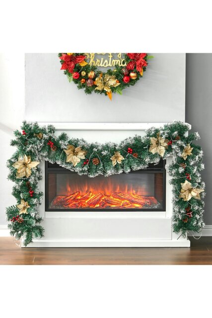 Rackhams 270cm Spruce Artificial Greenery Christmas Garland with 50 LED Warm White Lights - image 1