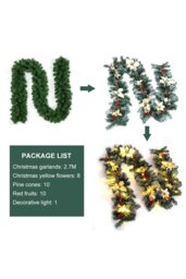 Rackhams 270cm Spruce Artificial Greenery Christmas Garland with 50 LED Warm White Lights - thumbnail 5