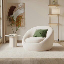 Rackhams Watanabe Round Lounge Chair, Green Or White - Green - thumbnail 2