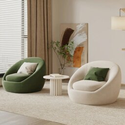 Rackhams Watanabe Round Lounge Chair, Green Or White - Green - thumbnail 4
