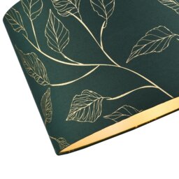 Rackhams Modern Forest Green Cotton Fabric Drum Lamp Shade with Gold Foil Floral Design - thumbnail 4