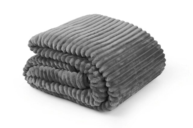 Rackhams Dakota Charcoal Blanket/Throw - Charcoal - 140x180cm - image 1