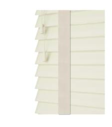 Rackhams Misty White Faux Wood Venetian Blinds with Tapes (130cm Drop) - 230cm - thumbnail 1