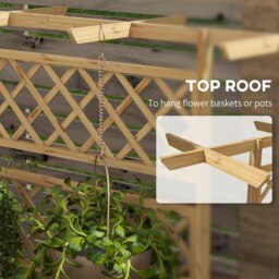 Rackhams Wooden Trellis Planter, Raised Garden Bed for Climbing Plants, Natural - 55 - thumbnail 5
