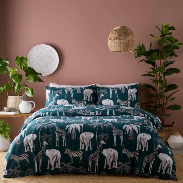 Rackhams Wild Safari Green Duvet Cover Set - King - image 1