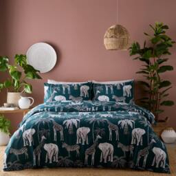 Rackhams Wild Safari Green Duvet Cover Set - King - thumbnail 1
