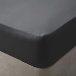 Rackhams Brushed Cotton Fitted Sheet - Charcoal - Single - Charcoal - 100% Brushed Cotton - thumbnail 1