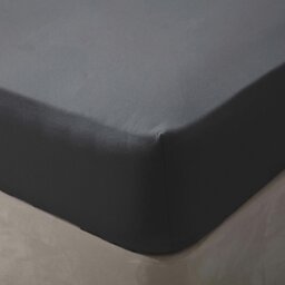 Rackhams Brushed Cotton Fitted Sheet - Charcoal - Single - Charcoal - 100% Brushed Cotton - thumbnail 2