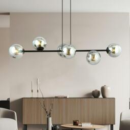 Rackhams ROSSI Pendant lamp  6 x E14 Black with Graphite Shade - thumbnail 2