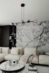 Rackhams ROSSI Pendant lamp  6 x E14 Black with Graphite Shade - thumbnail 4