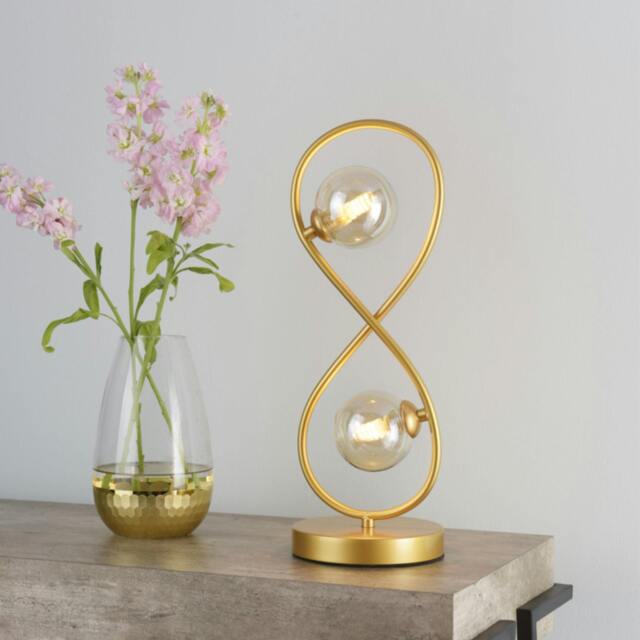 Rackhams Lena 2 Light Satin Brass Table Lamp - image 1