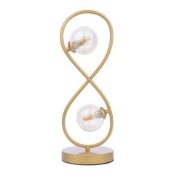 Rackhams Lena 2 Light Satin Brass Table Lamp - thumbnail 4