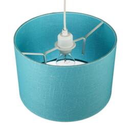 Rackhams Designer Coastal Waters Teal Textured Linen Fabric Circular Lamp Shade - thumbnail 3